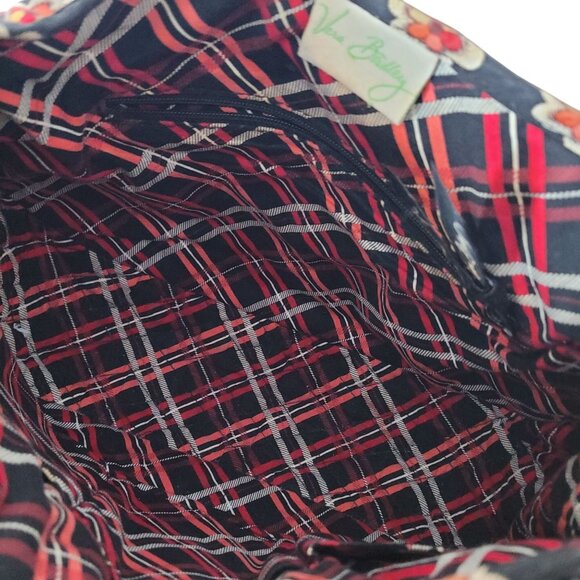 Vera Bradley Black Floral Quilted Shoulder Bag With Adjustable Strap & Silver Ri - Picture 7 of 12